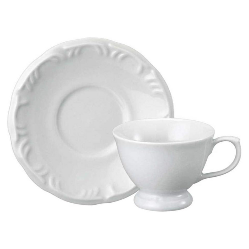 Jogo Aparelho Jantar  Relevo Chá Café - SERVE ATÉ 6 PESSOAS [+ BRINDE - KIT 6 TAÇAS]