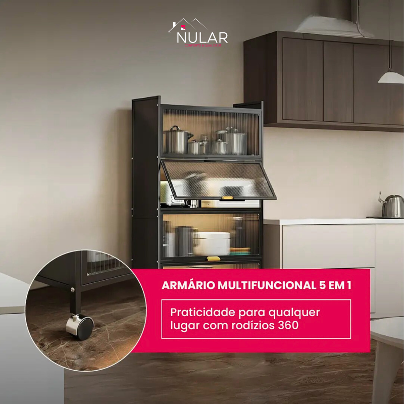 [LEVE 2, PAGUE 1] Armário em Aço Multifuncional 5 em 1