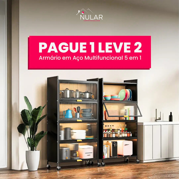 [LEVE 2, PAGUE 1] Armário em Aço Multifuncional 5 em 1