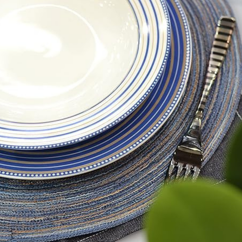 Jogo Aparelho de Jantar  Azul Royale Chá e Café - SERVE ATÉ 6 PESSOAS [ + BRINDE - KIT 6 TAÇAS ]