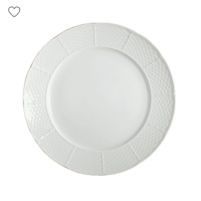 Jogo Aparelho de Jantar Branco Ouro - SERVE ATÉ 6 PESSOAS  [ + BRINDE - KIT 6 TAÇAS ]