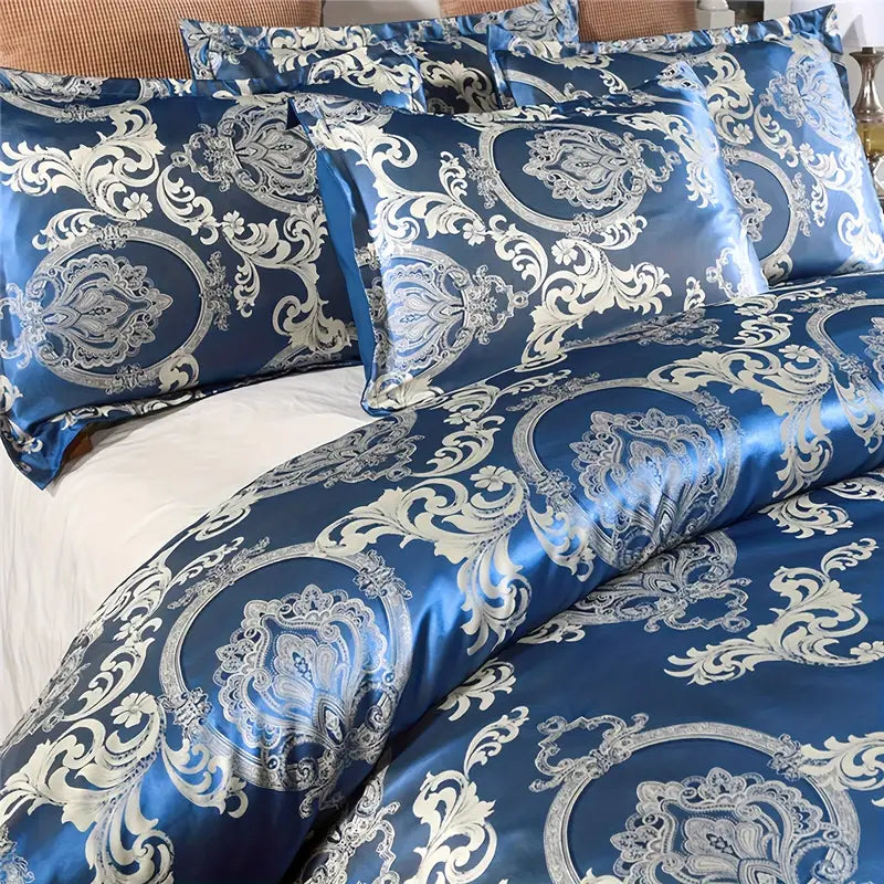 [Leve 2 Pague 1] Roupa de Cama Jacquard em Tecido Nobre (Seu Quarto com o Clima da Alta Costura!) +3 BRINDES: 2 Capas de Travesseiro e Edredom