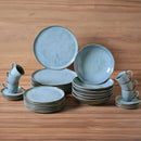 Jogo Aparelho de Jantar  Orgânico Azul Retrô  - SERVE ATÉ 6 PESSOAS [+ BRINDE - KIT 6 TAÇAS]