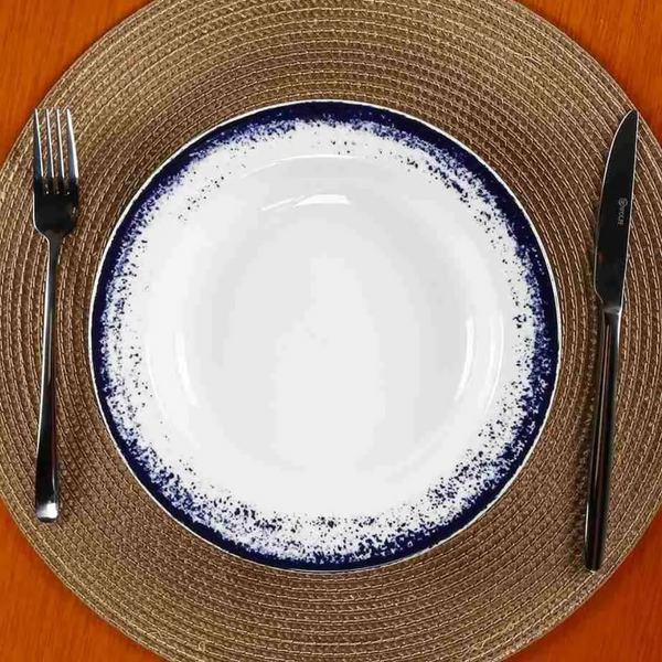 Jogo Aparelho de Jantar Decoração Névoa - SERVE ATÉ 6 PESSOAS [ BRINDE - KIT 6 TAÇAS ]