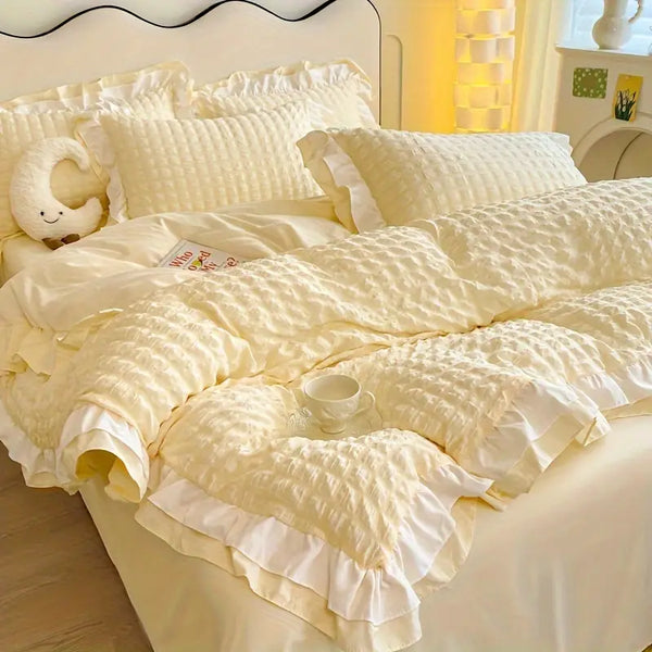 [Leve 2 Pague 1] Roupa de Cama Lucca em Tecido Nobre (Leveza e Sofisticação para Seu Refúgio!) +3 BRINDES: 2 Capas de Travesseiro e Edredom